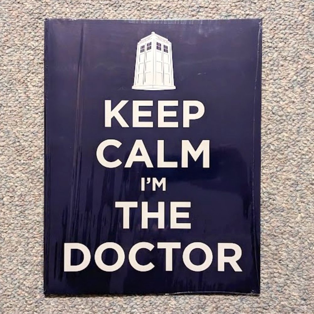 Doctor Who print: "Keep Calm I'm the Doctor" white on navy blue; 11x14"
